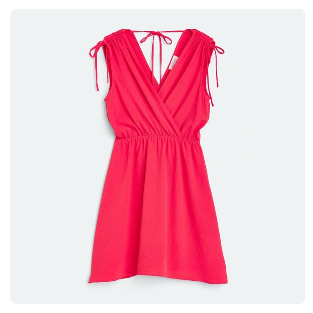 ❌SOLD. Kaileigh Red Sleeveless V-Neck Mini Sundress